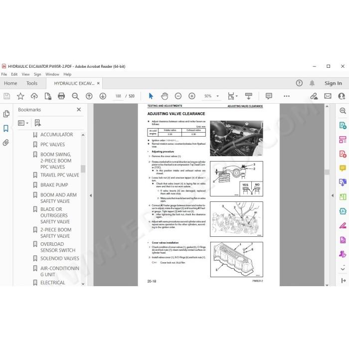 Komatsu Excavator PW95R-2 service & repair manual