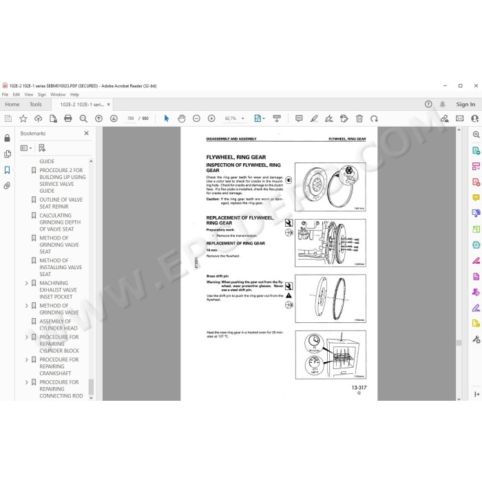 Komatsu Engine 102E-1 102E-2 series workshop service manual