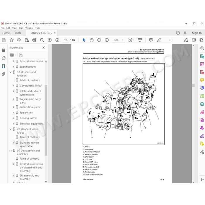 Komatsu Engine 107E-2 series workshop service manual