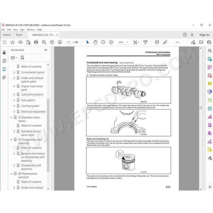 Komatsu Engine 107E-2 series workshop service manual