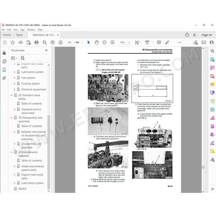 Komatsu Engine 107E-2 series workshop service manual