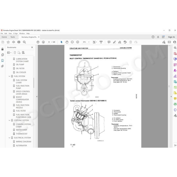 Komatsu Engine 108-2 series workshop service manual
