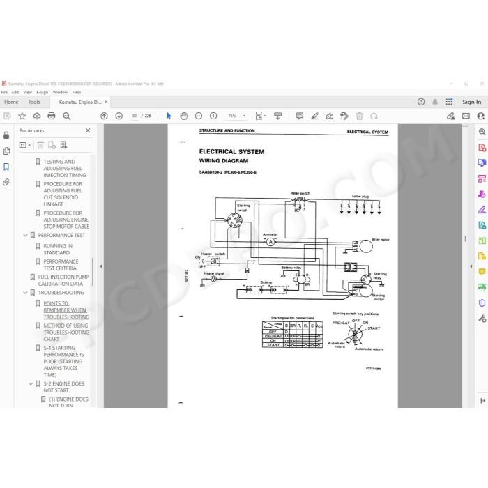 Komatsu Engine 108-2 series workshop service manual