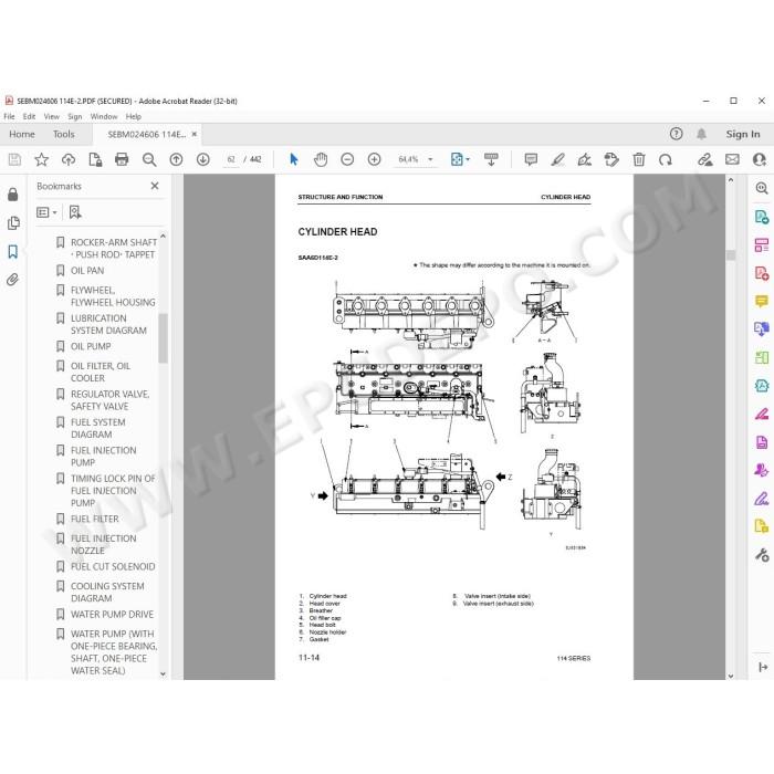 Komatsu Engine 114E-2 series workshop service manual