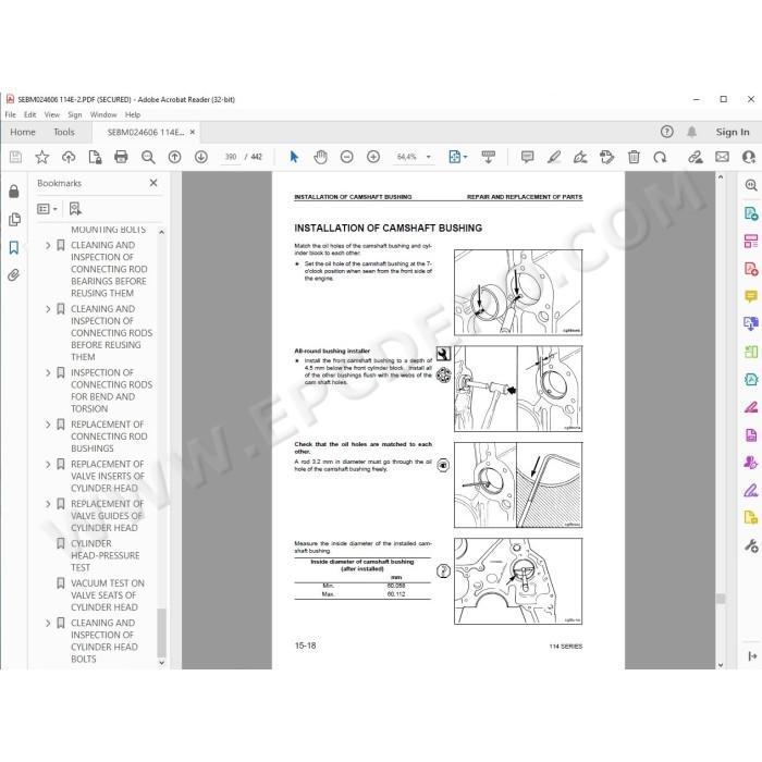 Komatsu Engine 114E-2 series workshop service manual