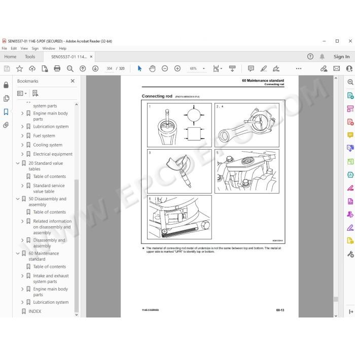 Komatsu Engine 114E-5 series workshop service manual
