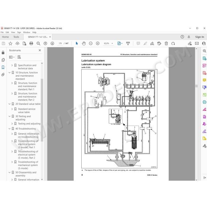 Komatsu Engine 125E-5 series workshop service manual