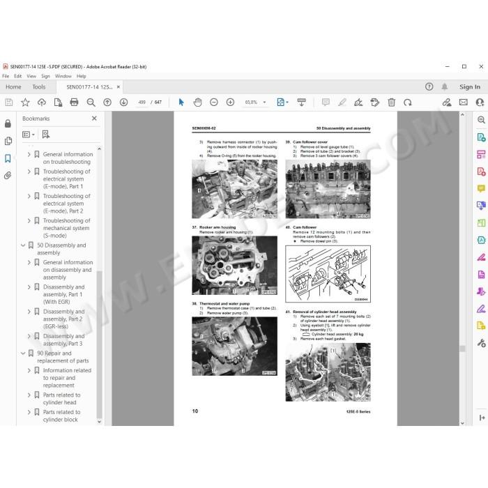 Komatsu Engine 125E-5 series workshop service manual
