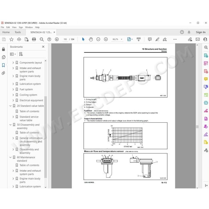 Komatsu Engine 125E-6 series workshop service manual