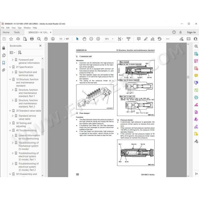 Komatsu Engine 12V140E-3 series workshop service manual