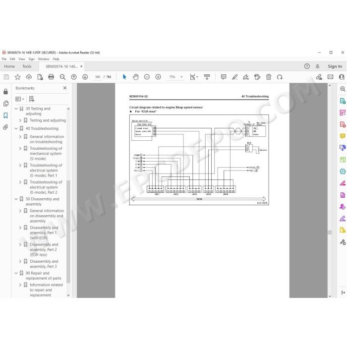 Komatsu Engine 140E-5 series workshop service manual