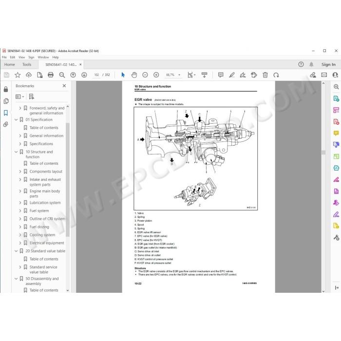 Komatsu Engine 140E-6 series workshop service manual