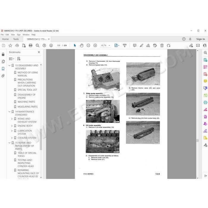 Komatsu Engine 170-3 series workshop service manual