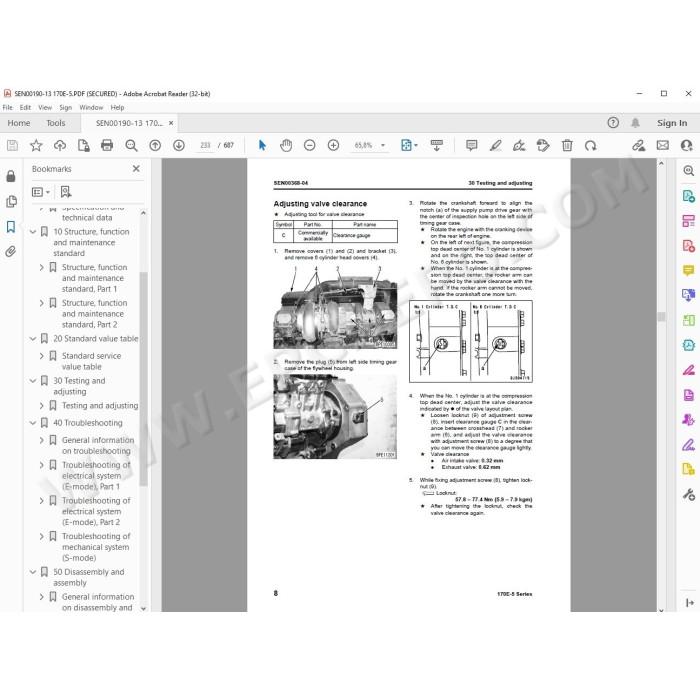 Komatsu Engine 170E-5 series workshop service manual