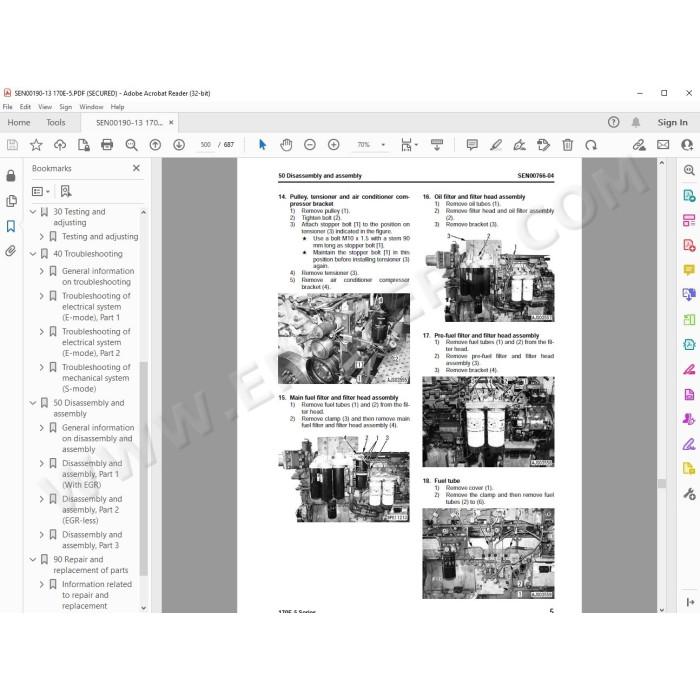 Komatsu Engine 170E-5 series workshop service manual