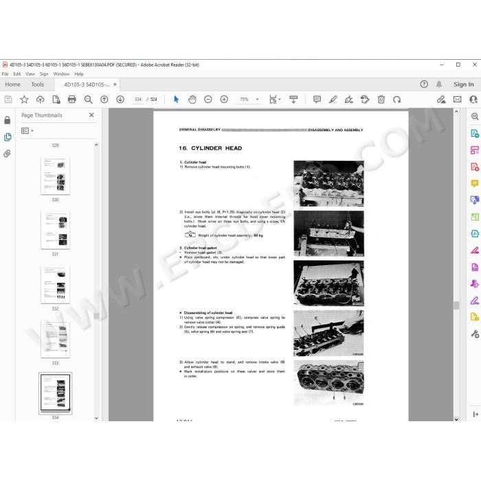 Komatsu Engine 105 series service manual