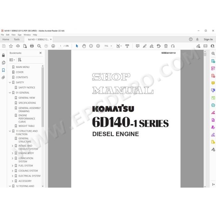 Komatsu Engine 6D140-1 series service manual