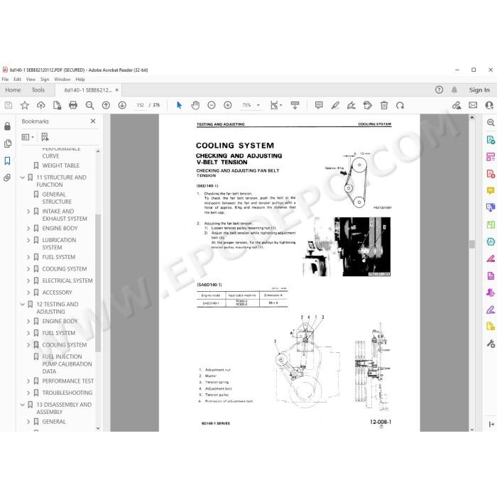 Komatsu Engine 6D140-1 series service manual