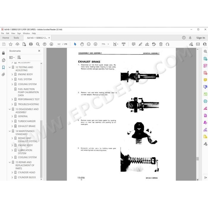 Komatsu Engine 6D140-1 series service manual