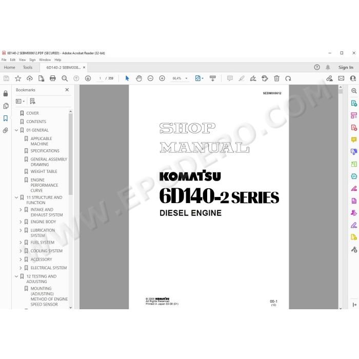 Komatsu Engine 6D140-2 series service manual