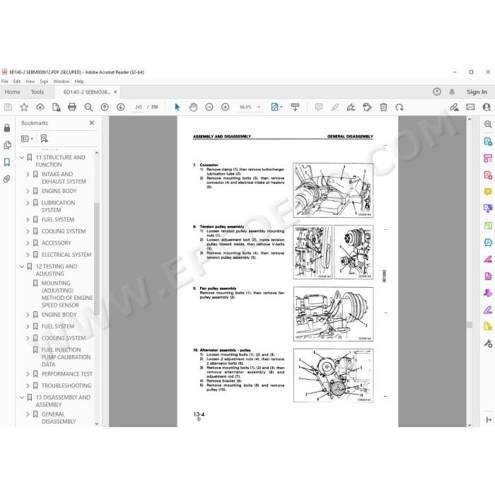 Komatsu Engine 6D140-2 series service manual