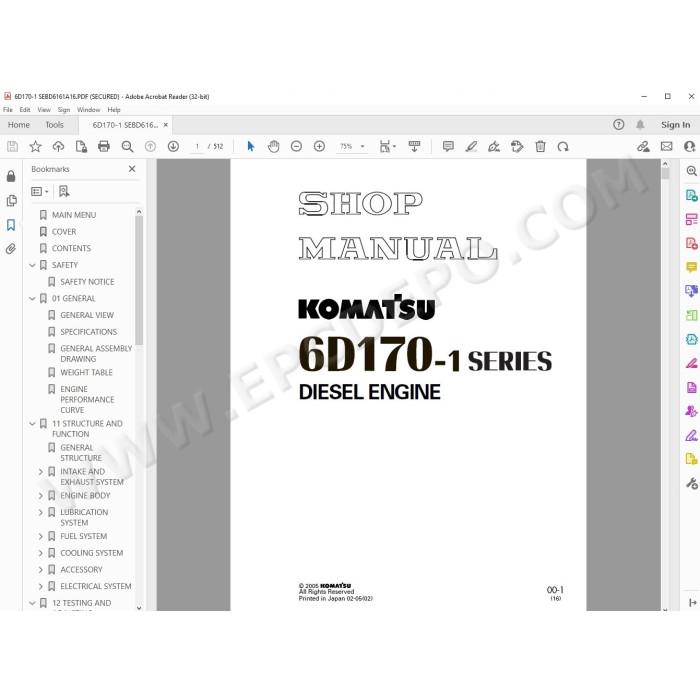 Komatsu Engine 6D170-1 series service manual