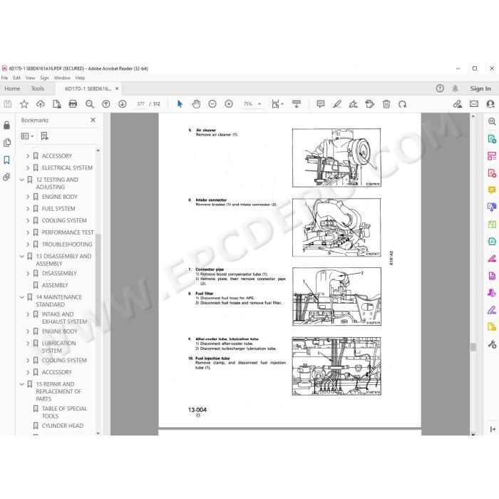 Komatsu Engine 6D170-1 series service manual