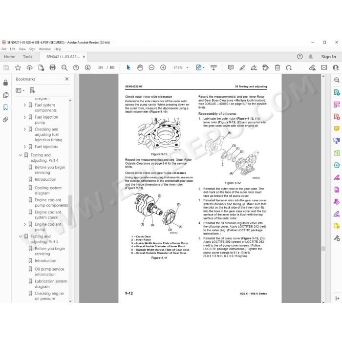 Komatsu Engine 82E-6 - 98E-6 series service manual