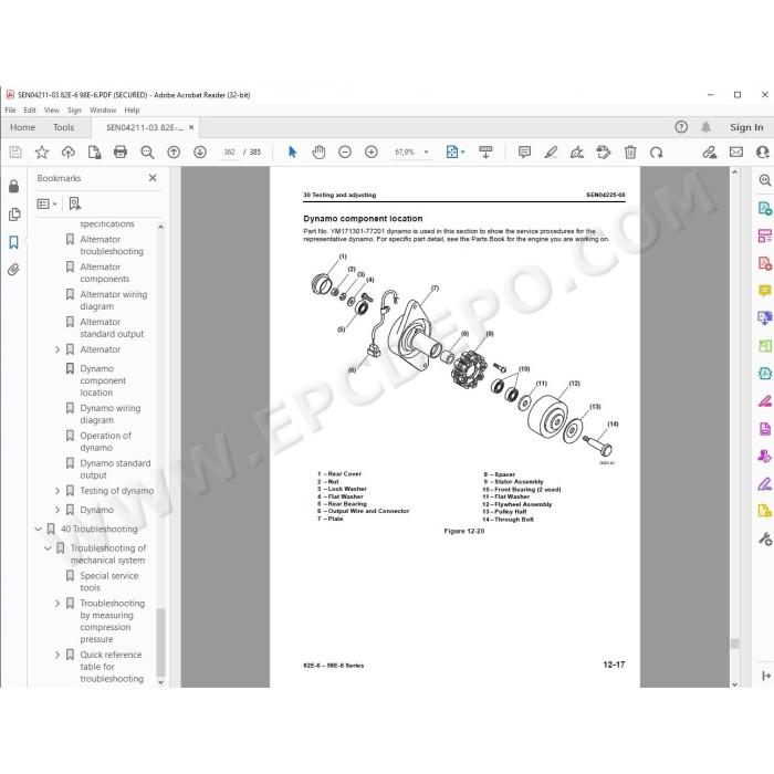 Komatsu Engine 82E-6 - 98E-6 series service manual