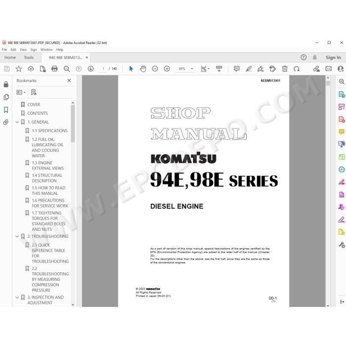 Komatsu Engine 94E 98E series service manual