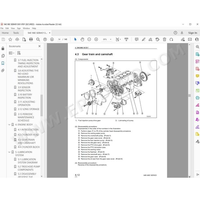 Komatsu Engine 94E 98E series service manual