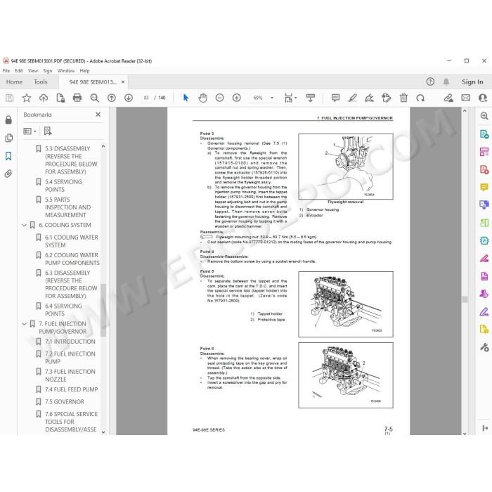 Komatsu Engine 94E 98E series service manual