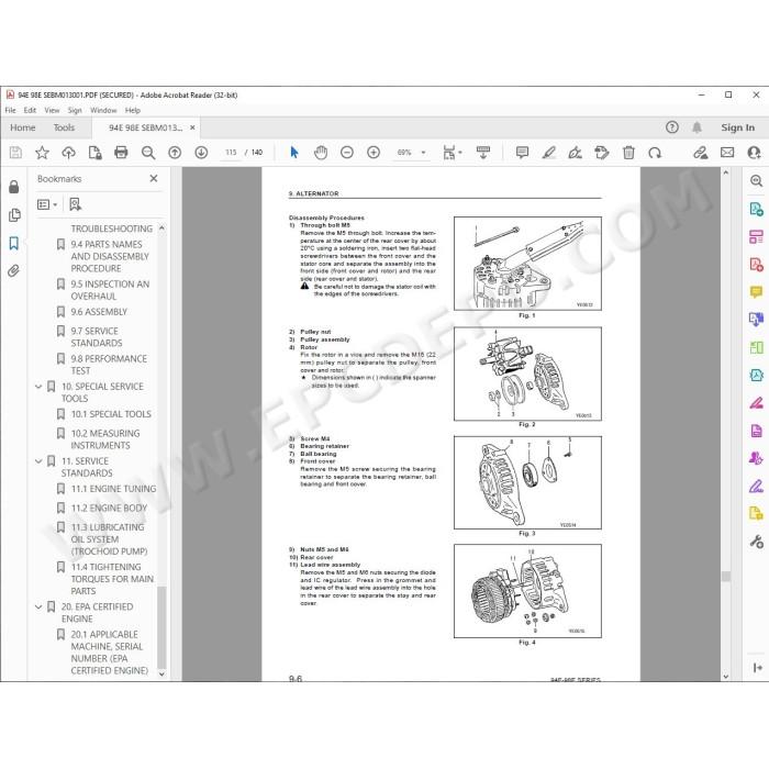 Komatsu Engine 94E 98E series service manual