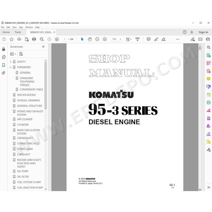 Komatsu Engine 95-3 series service manual