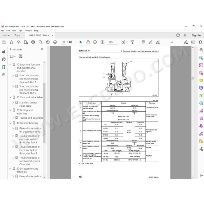 Komatsu Engine 95E-5 series service manual