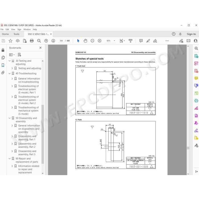Komatsu Engine 95E-5 series service manual