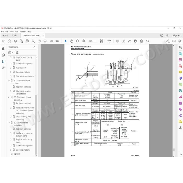 Komatsu Engine 95E-6 series service manual