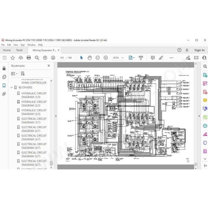 Komatsu Excavator PC1250-7 PC1250SP-7 PC1250LC-7 service & repair manual