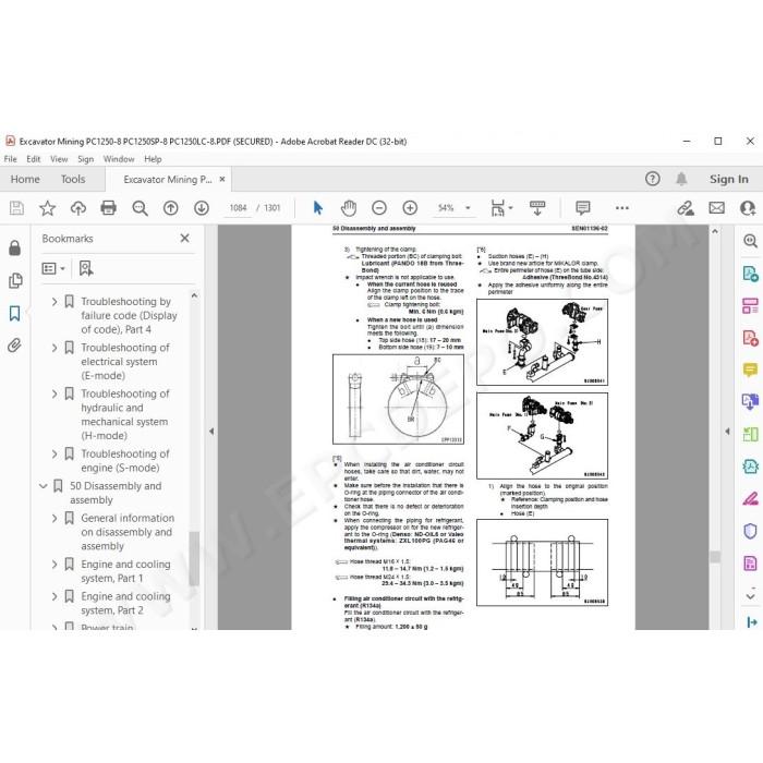 Komatsu Excavator PC1250-8 PC1250SP-8 PC1250LC-8 service & repair manual