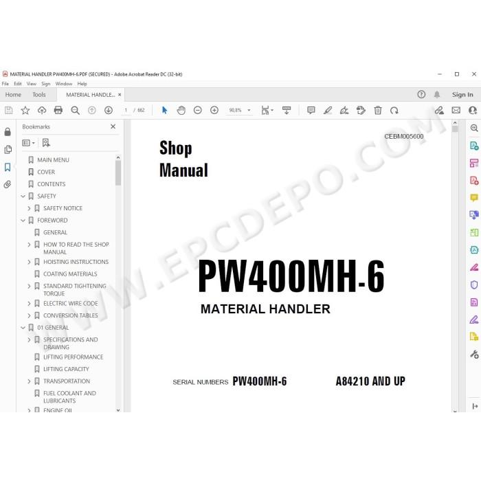 Komatsu Material Handler PW400MH-6 service & repair manual