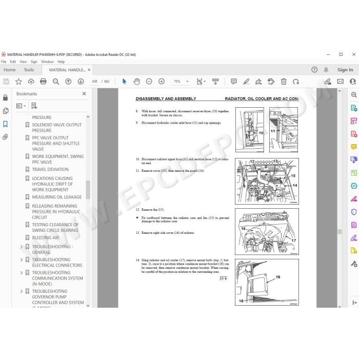 Komatsu Material Handler PW400MH-6 service & repair manual