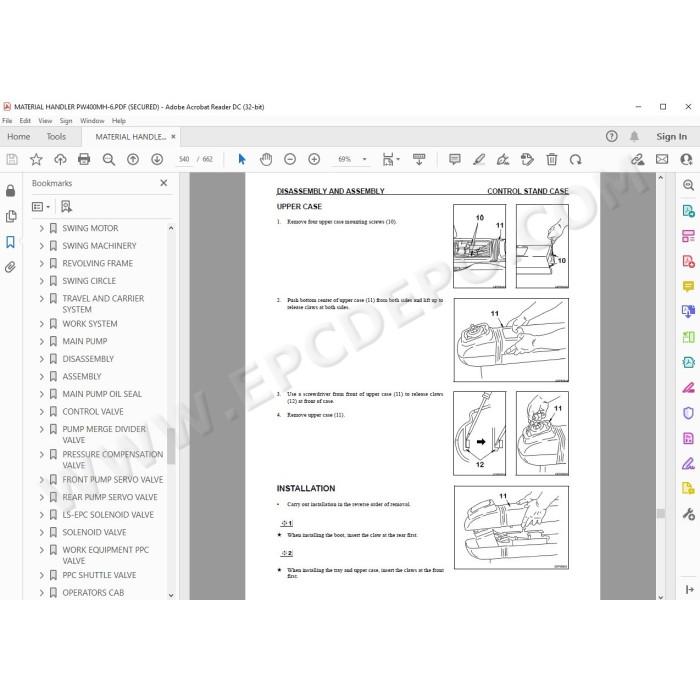 Komatsu Material Handler PW400MH-6 service & repair manual