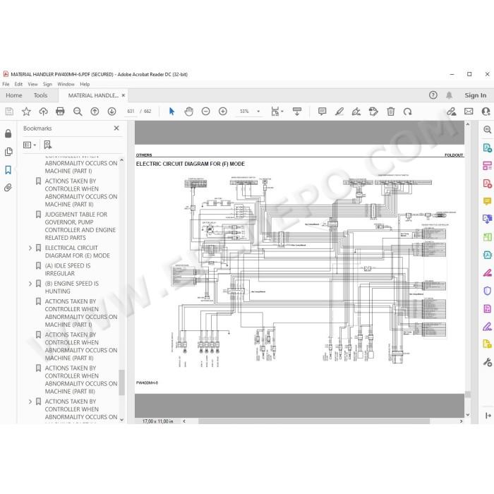 Komatsu Material Handler PW400MH-6 service & repair manual