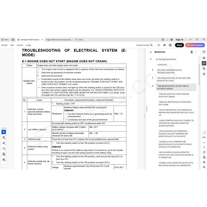 Komatsu Excavator PC130-11 PC130LC-11 service & repair manual