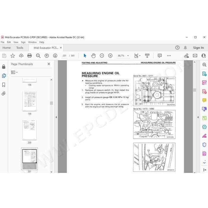 Komatsu Mini Excavator PC50UU-2 service & repair manual