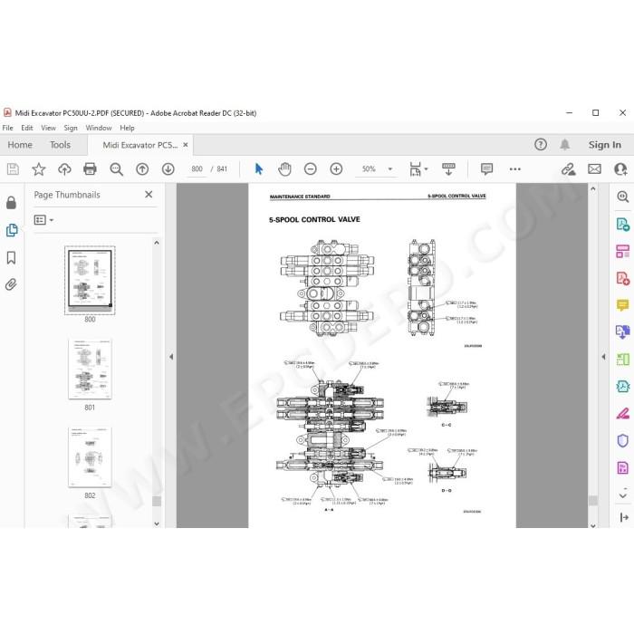 Komatsu Mini Excavator PC50UU-2 service & repair manual