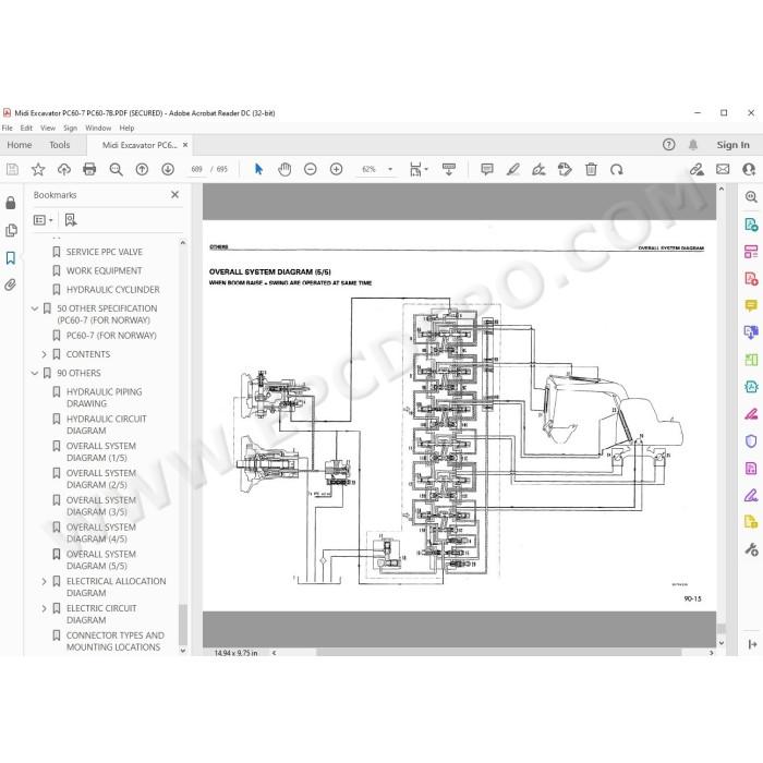 Komatsu Mini Excavator PC60-7 PC60-7B service & repair manual