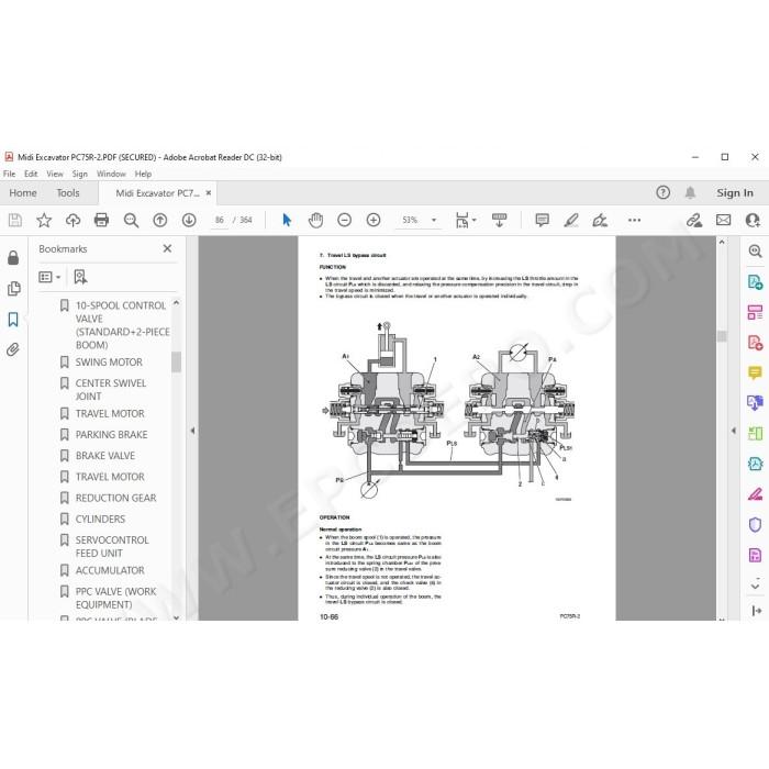 Komatsu Midi Excavator PC75R-2 service & repair manual