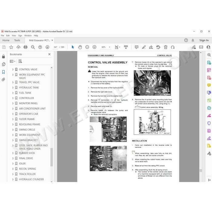 Komatsu Mini Excavator PC78MR-6 service & repair manual