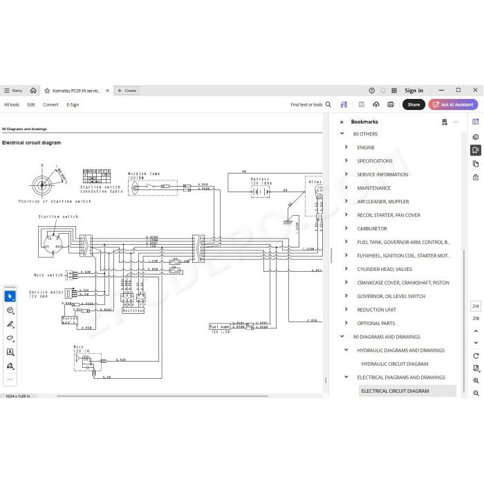 Komatsu Mini Excavator PC01-1A service & repair manual